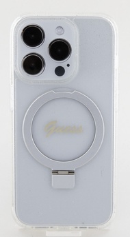 เคสมือถือ GUESS Glitter M๑g Ring Stand for iPh0ne 15/15 pro /15 pro max - Transparent