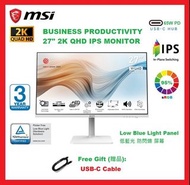 MSI 27 2K IPS USB-C Monitor - White 100% NEW 全新