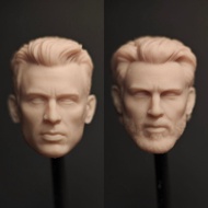 Unpainted 1/12 Scale Chris Evans Captain America Head Carved Model Fit For 6 inches SHF MEZCO McFarl