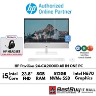 HP Pavilion 24-CA2000D 23.8" Touch FHD All-in-One Desktop PC Snowflake white (i5-13400T, 8GB, 512GB 