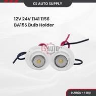 CS 1pc Bulb Holder 1141 1156 BA15S 12V 24V Plastic PVC Kaki Mentol 1 kaki (1pc)