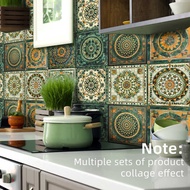 ACZ110 Retro Tile Dark Green Tile Wall Sticker Kitchen Decoration Wallpaper Wall Sticker Tile Sticke