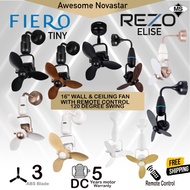 DEKA FIERO Tiny 16 VIVI 16 REZO Elise  DC Inverter Motor Decorative wall fan Ceiling with Remote Con