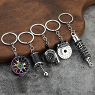 Creative car 6 speed gearbox gear head keychain manual transmission metal lever car key ring reassem