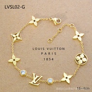 LV Bracelet Fashion Diamond Small Flower Letter Clover Titanium Steel Bracelet Women's Jewelry LVSL0