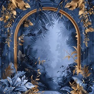 Photography Background Boho Blue Floral Arch Wall Adult Birthday Wedding Maternity Portrait Decor Ba