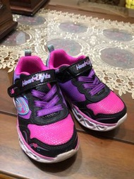 SKECHERS 女童鞋 布鞋 運動鞋 閃燈 13cm