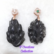 [VCC] Black Rutile Quartz 9 Tails Fox Pendants