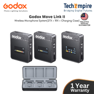 GODOX MoveLink II M2 Wireless Microphone System(2TX + 1RX + Charging Case) 2.4G Wireless Noise Cance