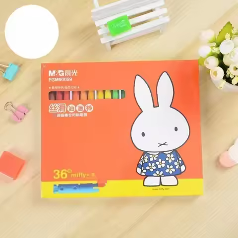 Cartoon Miffy Oil Pastel Crayon Silky Safe Bright Not Easy To Fade Smooth Durable Essential Bright C