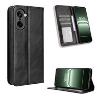 Casing OnePlus Nord CE5 5G Vintage Flip Cover Magnetic Wallet Case PU Leather Cases Card Holder