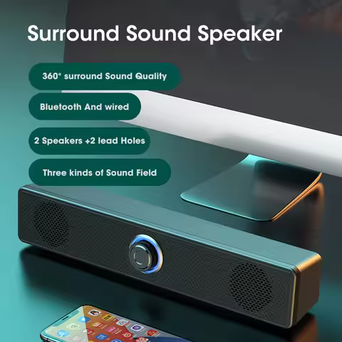 Home Theater Sound System Bluetooth-compatible Speaker 4D Surround Soundbar Computer Speakers For TV