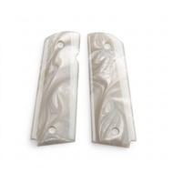 Full Size 1911 Grips High Quality Polished White Pearl Black Pearl