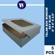 [5PCS] TALAM BOX WINDOW COLOUR BABY BLUE 8"X8"X2.5" / KOTAK TALAM WINDOW 8"X8"X2.5"