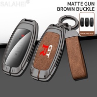 Zinc Alloy Leather Car Remote Key Case Cover Shell Holder Auto Keychain For Nissan GTR JDM R32 R33 R