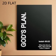 2D Flat,, 1 Frameless "God's Plan" Isaiah 60.22 Scripture Wall Art - Religious Scripture Painting, C