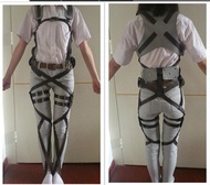 Anime Attack on Titan Cosplay Shingeki no Kyojin Jacket Recon Corps Leather Skirt Hookshot Belts Sus