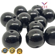 Butiran Black Jade Batu Giok Jadeite Natural 13mm Grade A - VeE Batu Alam Terapi Kesehatan