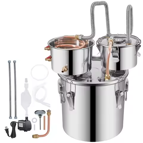 Succebuy 12/30L Alcohol Brewing Distiller DIY Moonshine Apparatus Stainless Steel Still Whisky Beer 