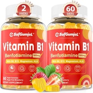 Vitamin B1 Gummies | Benfotiamine 500mg with Vitamin B6 B9 B12 & Magnesium for Nerve Health, Energy 