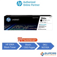 HP 206A Black Original LaserJet Toner Cartridge [W2110A]