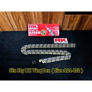 RK Black Gold Chain 9mm (Size: 124L - 132L) Used for Many Vehicles, Genuine RK Product Motorcycle Ch