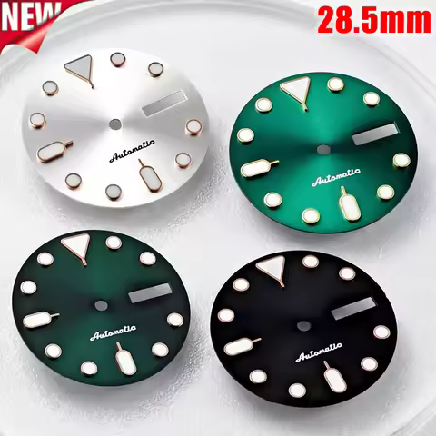28.5mm No Logo Sunburst Watch Dial Green Luminous for Seiko NH36 4R36 Automatic Movement Mod Parts R