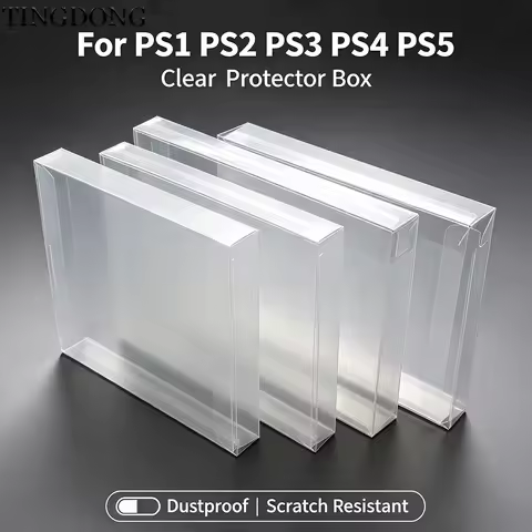 5/10/20PCS Clear Game Case Protector for PS1 PS2 PS3 PS4 PS5 Dustproof Scratch Resistant Display Sto