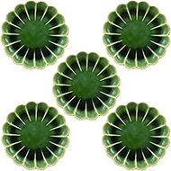 Utsuwa Roan 027-0050s Seto Pottery "Kofu Kiln" Oribe Wanhana Plate, Plate with Diameter Approx. 6.3