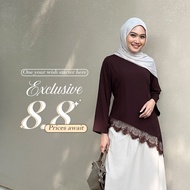 YEPPUOUTFIT - Dahye Blouse | Asymmetrical Blouse with Beautiful Lace Semi Fit Body