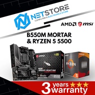 PWP MSI MAG B550M MORTAR mATX MOTHERBOARD & AMD RYZEN 5 5500 PROCESSOR