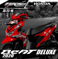 Sticker Motor Full Body Honda Beat Deluxe Beat Street Decal Stiker Beat 2020 2021 Motif Racing ZX 22-16 Hiu Shark