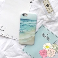 Blue Beach/Beach Paint Watercolor Soft Case iPhone 6/6+/6s/6s+/7/7+/8/8+