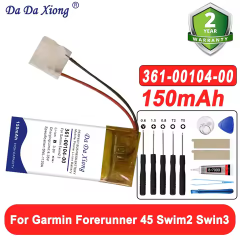 Replacement Battery 361-00104-20 361-00104-00 For Garmin Forerunner 45 Swim2 361-00104-00 Rechargeab