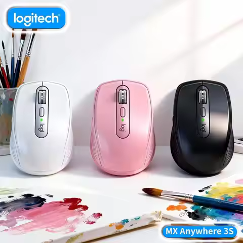 Durable MX Anywhere 3S Mouse - 8K DPI Darkfield, 70-Day Battery, Silent Click Tech, Ideal for Pet St