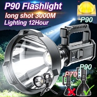 🔥KL Portable Powerful XHP90 LED Flashlight Super Bright Lampu Suluh USB Rechargeable Torch Light Wit