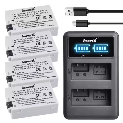 LP-E8 Li-ion Battery LP E8 LPE8 Bateria +Dual Charger For Canon EOS 550D 600D 650D 700D Rebel T2i T3
