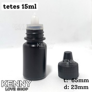 Isi 10PCS - CC BOTOL TETES 15 ML PENTOL POLOS PLASTIK WADAH KOSONG ISI ULANG PUTIH NATURAL HITAM15ML