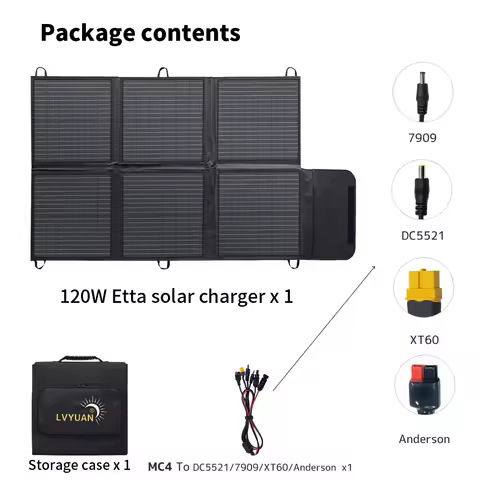 Lvyuan Warehouse IP67 Waterproof Portable Foldable PET Flexible Solar Panels Kit 120W-200W Mono Port