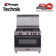♞,♘,♙Tecnogas 90 cm, 5 Gas Burners Cooking  Range with Rotisserie TFG9050CRVSSC(Stainless Steel)