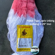 110/2 x Lubang 5.5cm (2.25" Inci) x 50Mata x 100Yds Cap Kapal Emas Pukat Jaring Udang Tiga Lapis / T