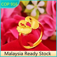 Ring 916 916 Tulen Bead Emas Gold 916 Original Malaysia Cincin Emas Bangkok Cop 916 Cincin Emas Kore