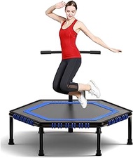 Trampette 50in Mini Trampoline With Foamable Handles, Core Training Cardio Fitness Equipment For Men And Women, Home Gym Indoor Exercise Rebound Trampoline