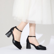 Giày Cao Gót MWC G039 - Giày Cao Gót Bít Mũi Kết Hợp Quai Dây Ôm Cổ Chân Thanh Lịch