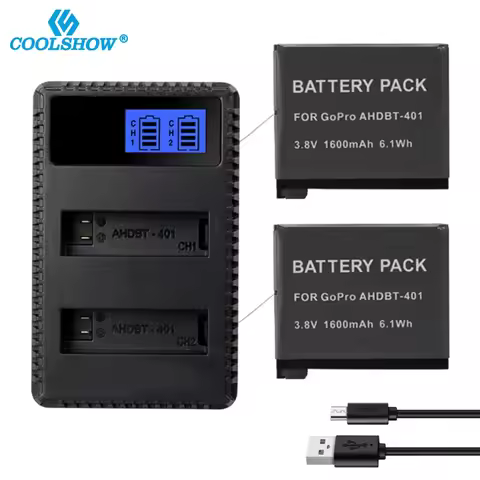 1600mah Battery For Gopro Hero 4 Black Battery Charger For Hero 4 Batteries Action camera accessorie