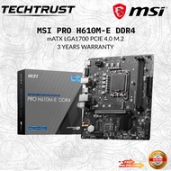 [ MSI MOTHERBOARD PRO H610M-E ] DDR4 DDR4 Intel H610 Chipset Motherboard