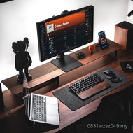 Elevated Rack Table Z1 Computer Desk Elevated Rack Shelf Surface Black Walnut with Display Display W