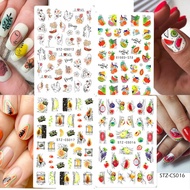 3D Sticker | Leaf Pattern Fruit Nail Sticker