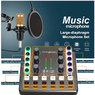 M8 Sound Card 12 Sound Effects Mixer with Noise Reduction Voice Control & Mic Input for K Songs/Stre
