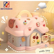 NOVAFLUX Cash Box Interesting Cartoon Save Money Key Unlocking Home Decoration Password Money Saving